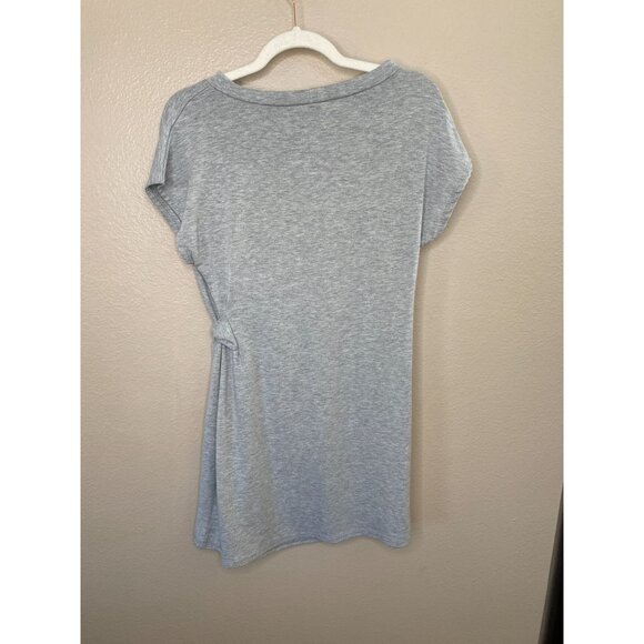 See‎ You Monday Gray Side-Knot Short-Sleeve Tunic Dress S Lightweight Polyester - Picture 5 of 7